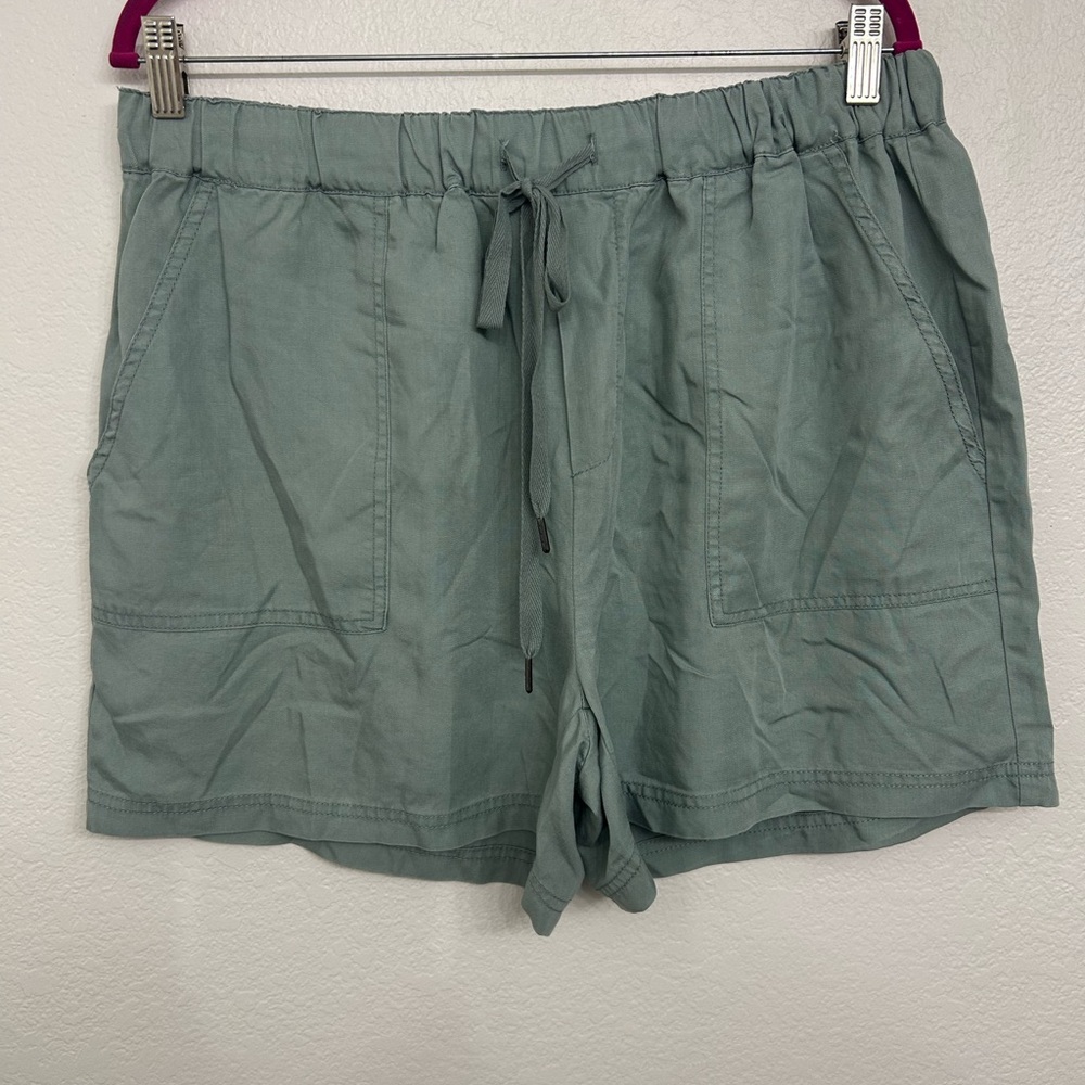 Women's Casual Drawstring Shorts - Green Good Hart Size Large